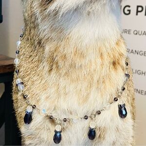 grape beaded silver necklace jewlery